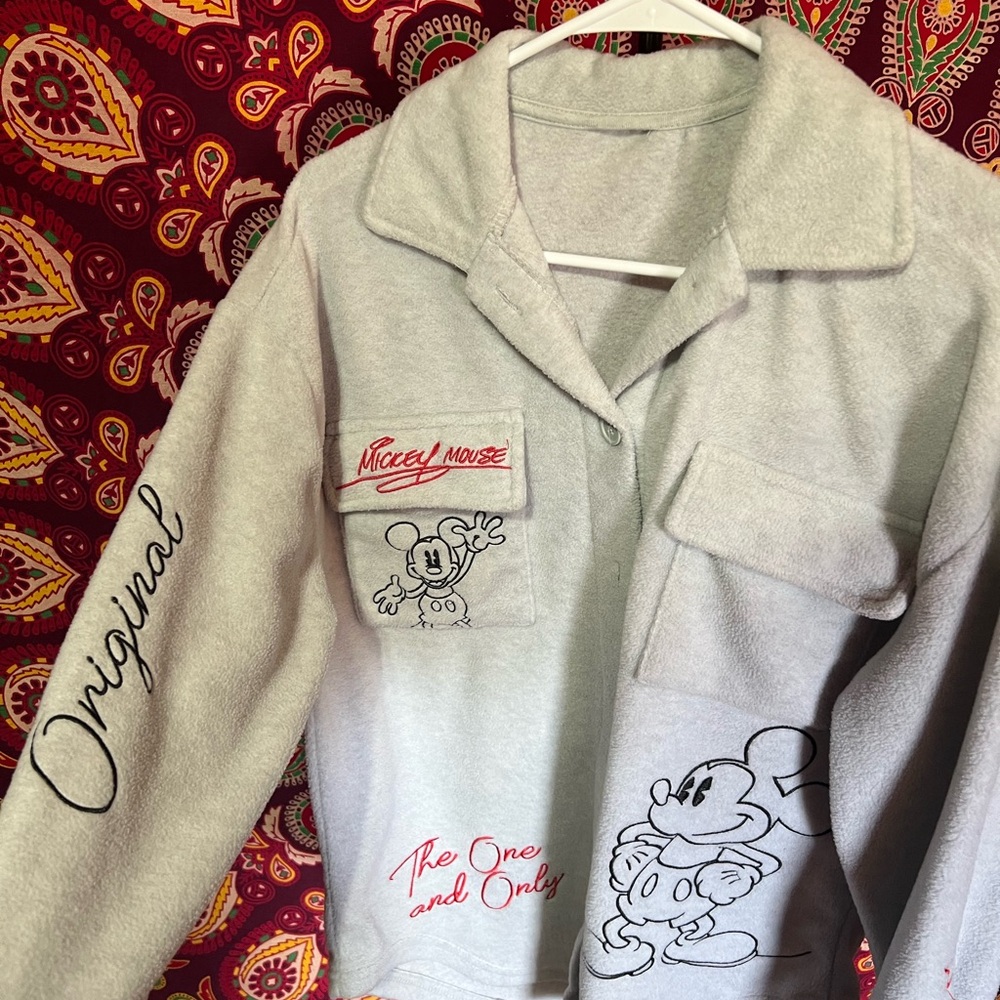 Gray Mickey Mouse Fleece Jacket